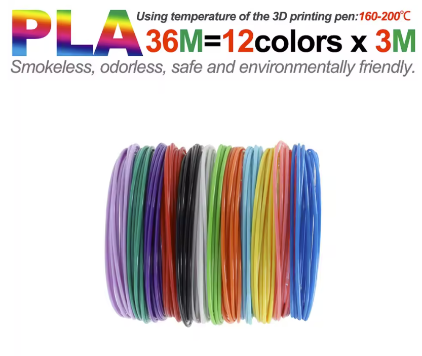 🎨 Pack Filamento PLA 36 Metros – Colores Variados