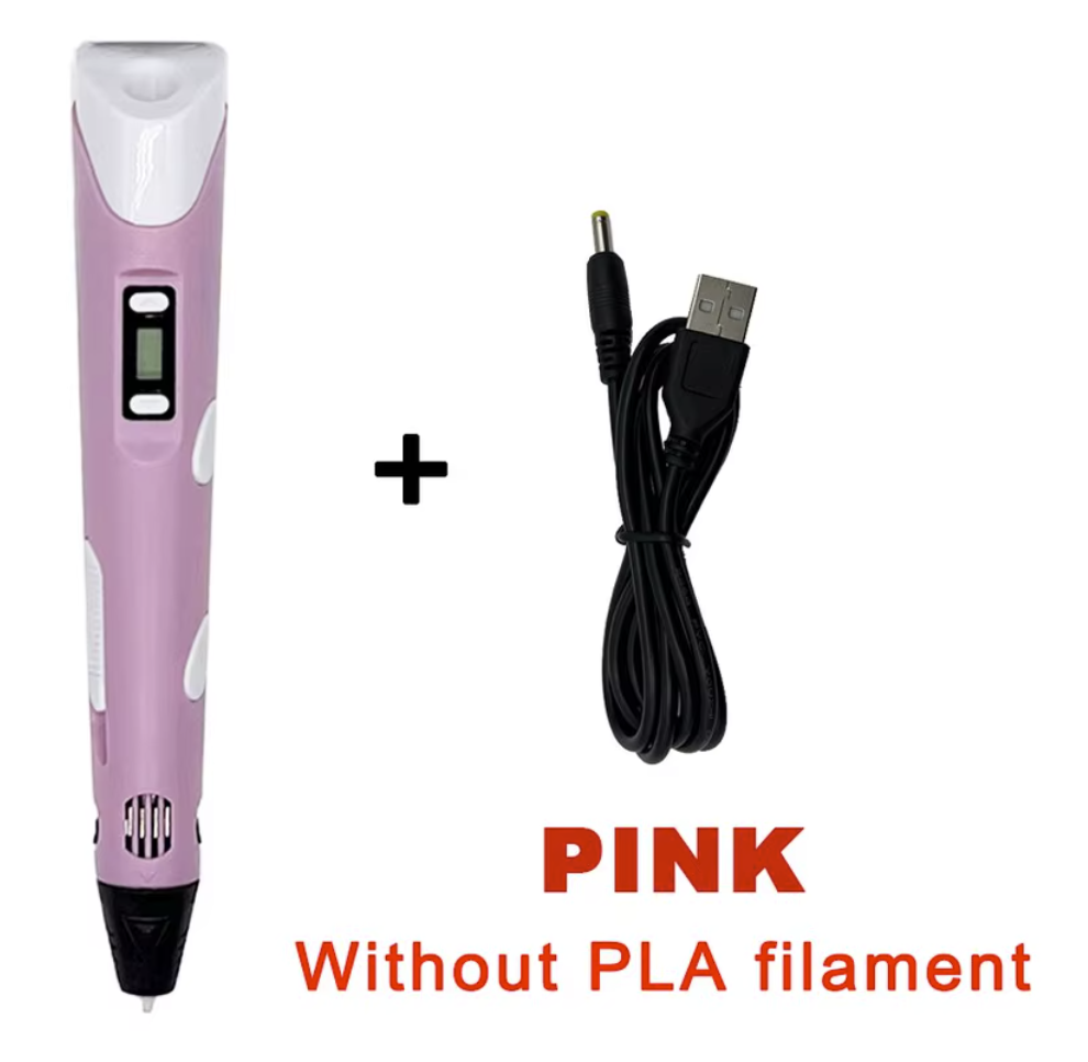 ✨ Pluma 3D con Pantalla LCD (Rosa)