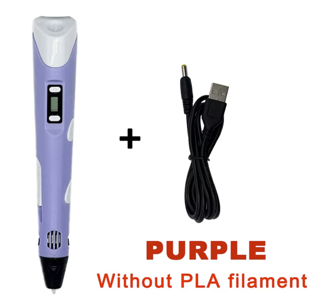 ✨ Pluma 3D con Pantalla LCD (Morado)